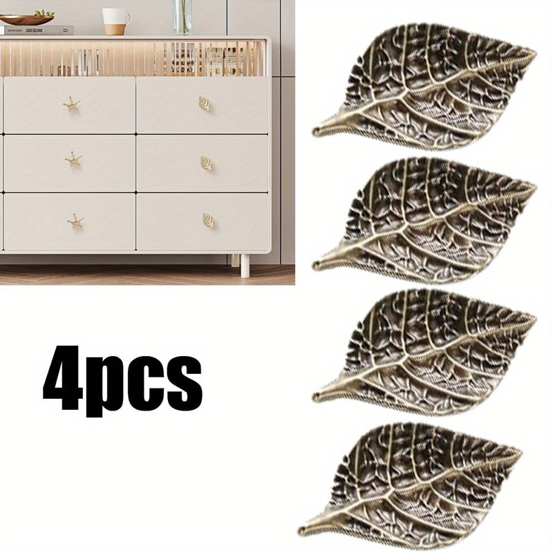 Brass Leaf Knobs Gold Leaf Drawer Pulls For Cabinets And Dressers 0