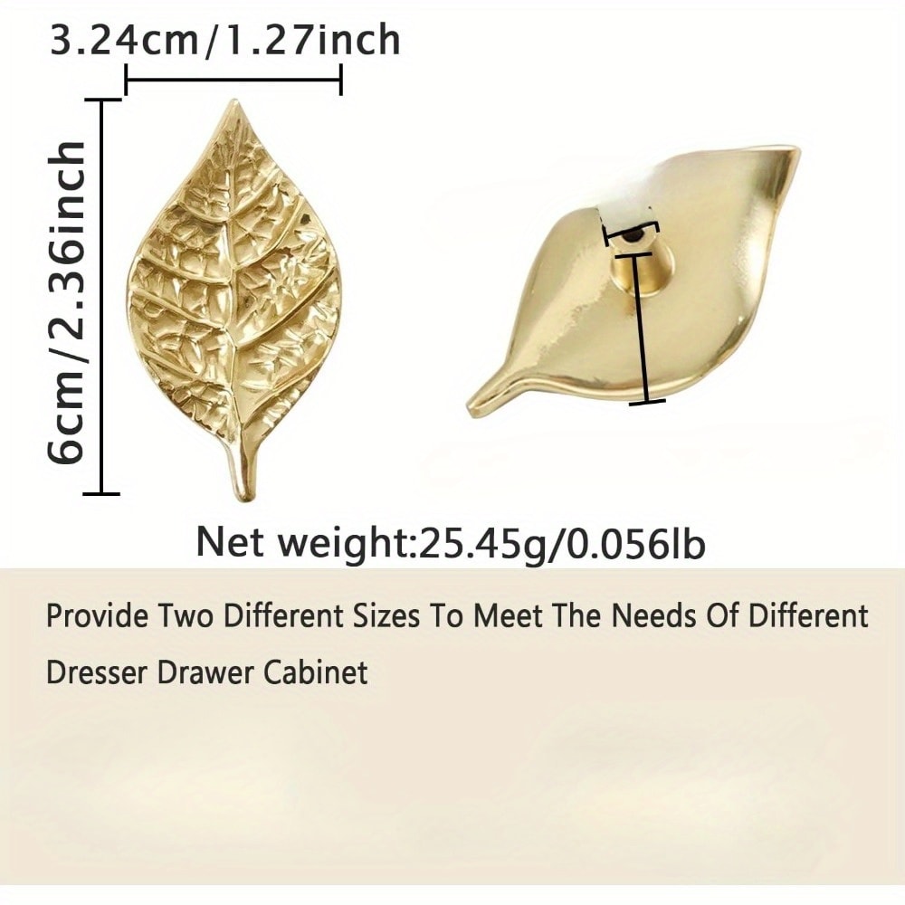 Brass Leaf Knobs Gold Leaf Drawer Pulls For Cabinets And Dressers 3