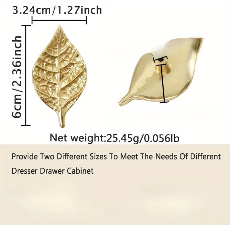 Brass Leaf Knobs Gold Leaf Drawer Pulls For Cabinets And Dressers 3