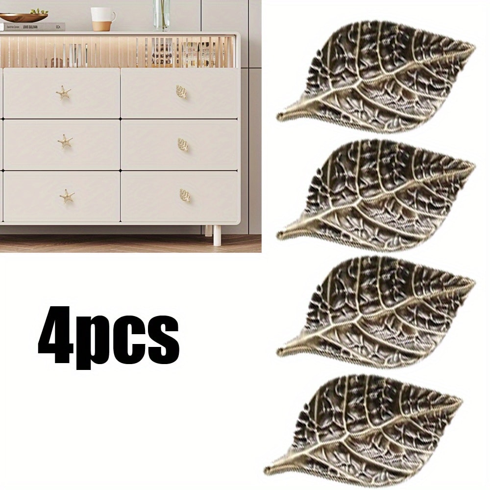 Brass Leaf Knobs Gold Leaf Drawer Pulls For Cabinets And Dressers 5