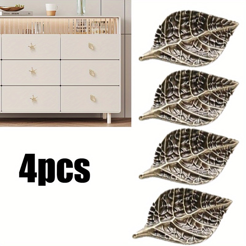 Brass Leaf Knobs Gold Leaf Drawer Pulls For Cabinets And Dressers 5