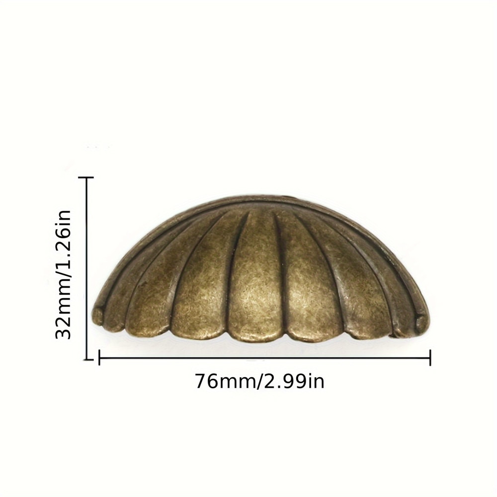 Vintage Shell Drawer Pulls Set Antique Cabinet Handles