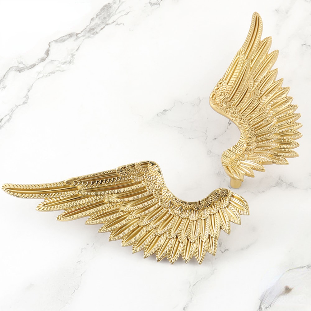 Brass Angel Wing Cabinet Knobs Gold Nordic Drawer Pulls
