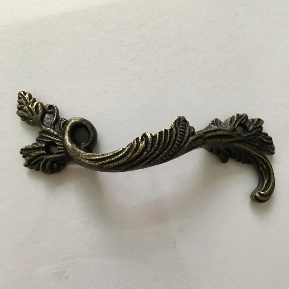 Antique Bronze Leaf Cabinet Handles Set for Drawers Doors and Cupboards