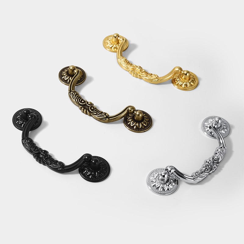 European Antique Cabinet Pulls Zinc Alloy Vintage Drawer Handles 3