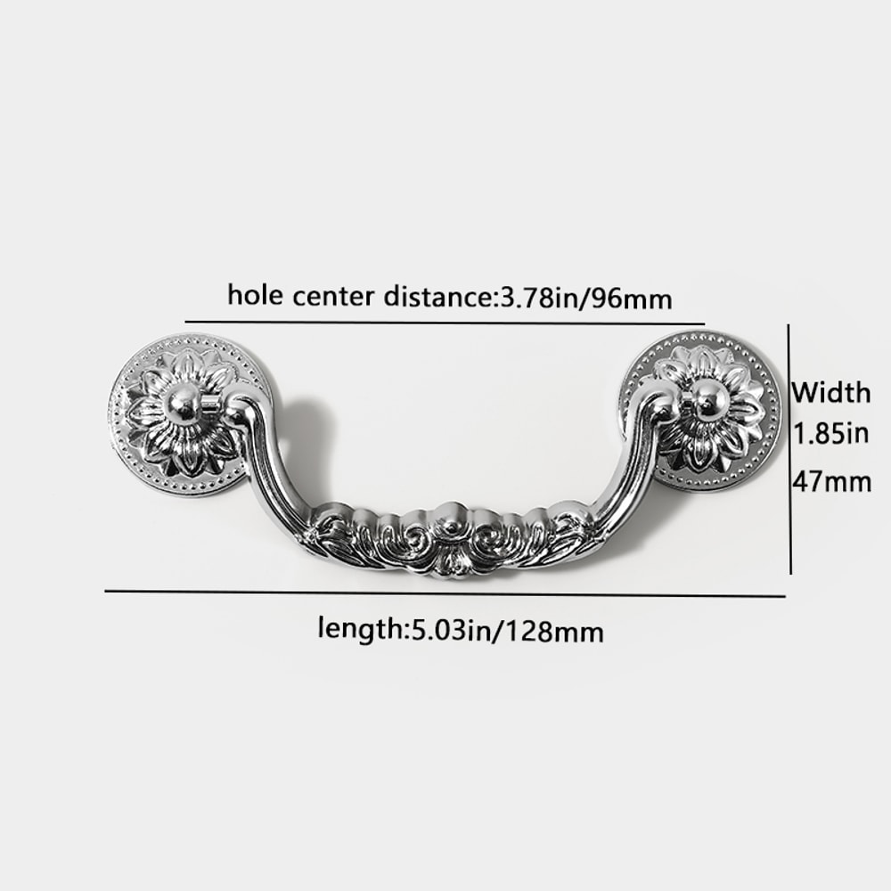 European Antique Cabinet Pulls Zinc Alloy Vintage Drawer Handles 5