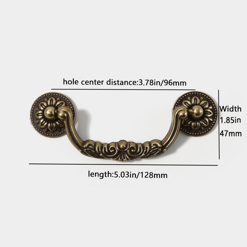 European Antique Cabinet Pulls Zinc Alloy Vintage Drawer Handles 8