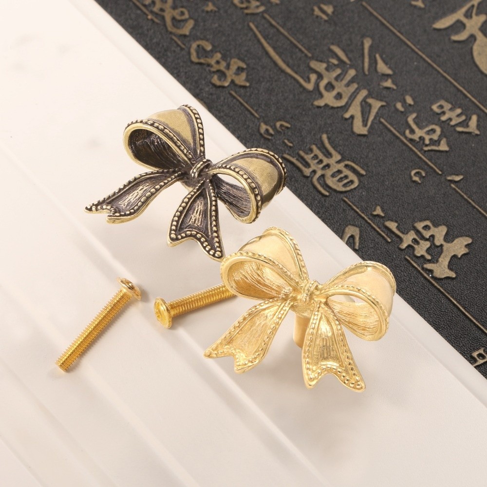Retro Bow Tie Brass Cabinet Pulls For Drawers And Cupboards 2