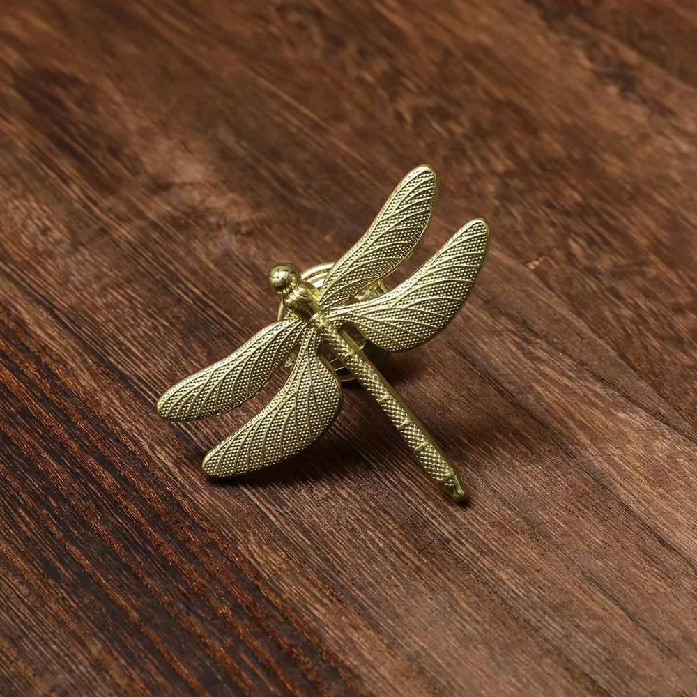 Copper Dragonfly Cabinet Knobs Decorative Drawer Pull Handles 4