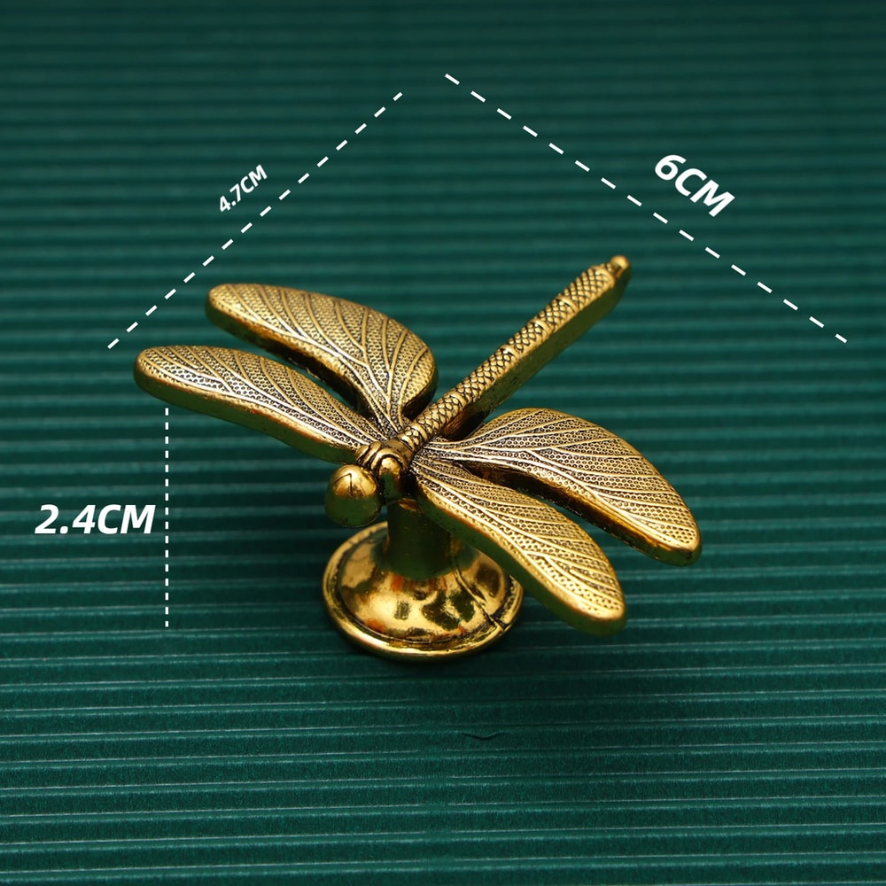 Copper Dragonfly Cabinet Knobs Decorative Drawer Pull Handles 6