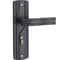 Black Door Handle Lock With Keys Silent Manganese Steel Lever Set 4