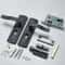 Black Door Handle Lock With Keys Silent Manganese Steel Lever Set 5