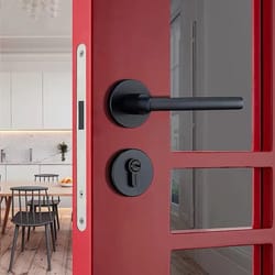 silent black aluminum interior door handle lock for bedrooms