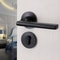 Silent Black Aluminum Interior Door Handle Lock for Bedrooms