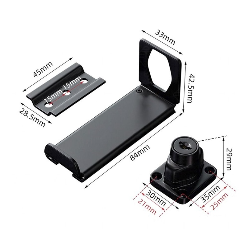 New Stainless Steel Door Clasp Lock 90 Degree Antitheft Padlock Hasp Burglarproof Right Angle Gate 4