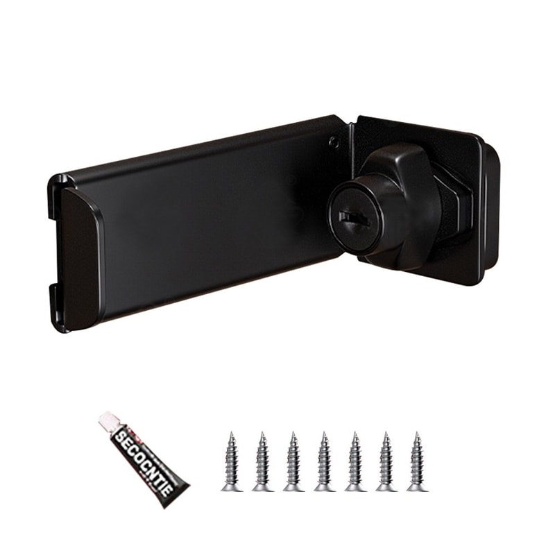 New Stainless Steel Door Clasp Lock 90 Degree Antitheft Padlock Hasp Burglarproof Right Angle Gate 8