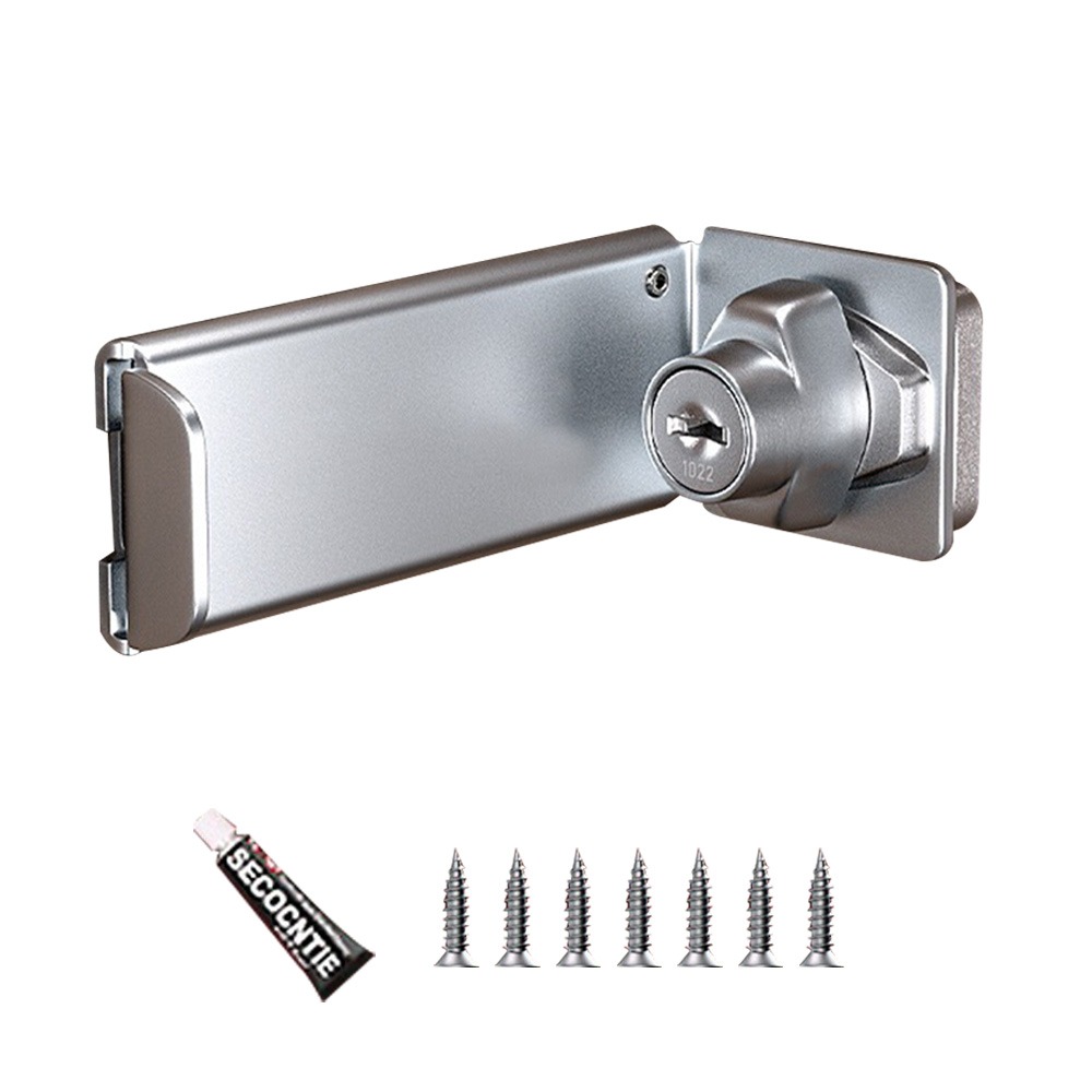 New Stainless Steel Door Clasp Lock 90 Degree Antitheft Padlock Hasp Burglarproof Right Angle Gate 9