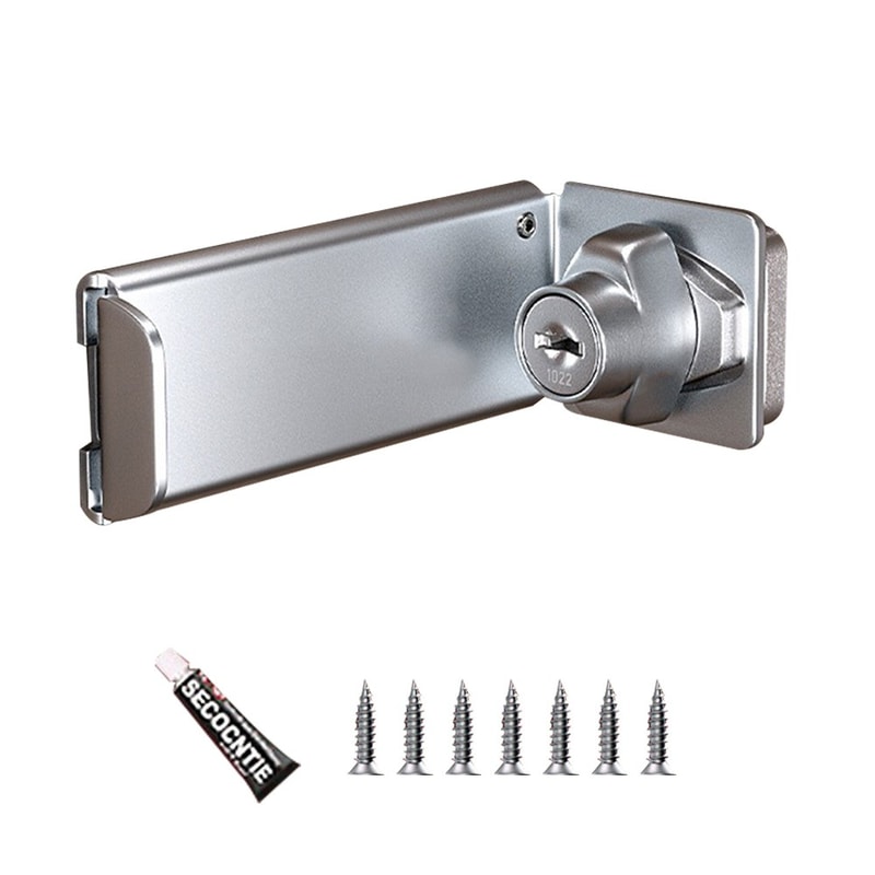 New Stainless Steel Door Clasp Lock 90 Degree Antitheft Padlock Hasp Burglarproof Right Angle Gate 9