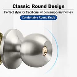 universal keyed door knob for bedroom bathroom and entry doors