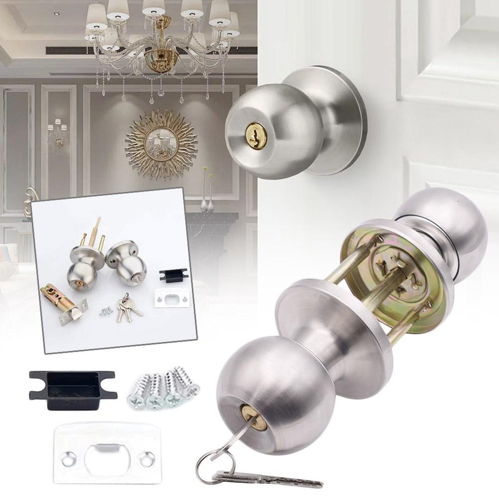 Universal Keyed Door Knob for Bedroom Bathroom and Entry Doors