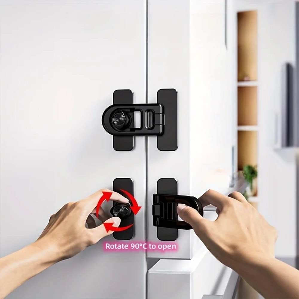 No Drill Fridge Door Lock for Freezers, Bedrooms and Cabinets