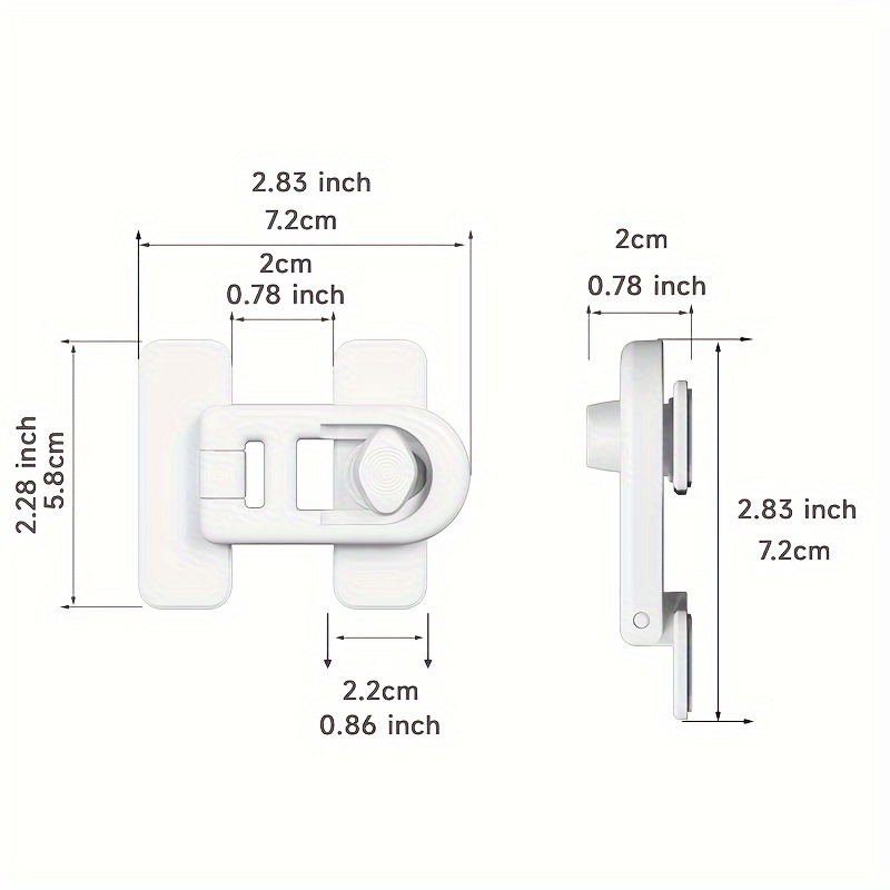 No Drill Fridge Door Lock for Freezers, Bedrooms and Cabinets