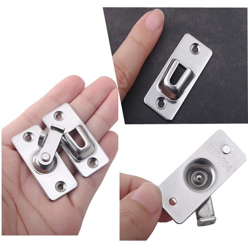 Stainless Steel Barn Door Lock Right Angle Sliding Door Latch 2