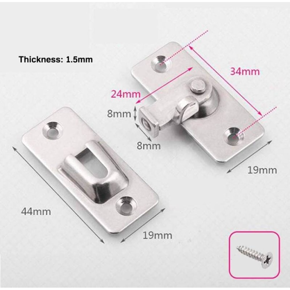 Stainless Steel Barn Door Lock Right Angle Sliding Door Latch 5