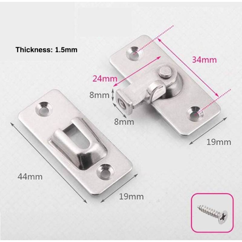 Stainless Steel Barn Door Lock Right Angle Sliding Door Latch 5
