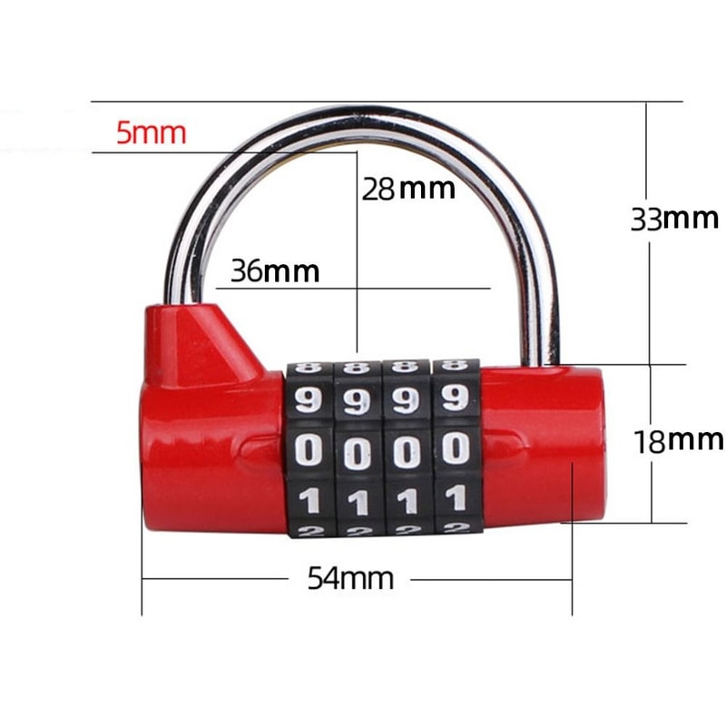 Weatherproof Digit Combination Padlock For Gym Lockers Gates And Outdoor Security 5