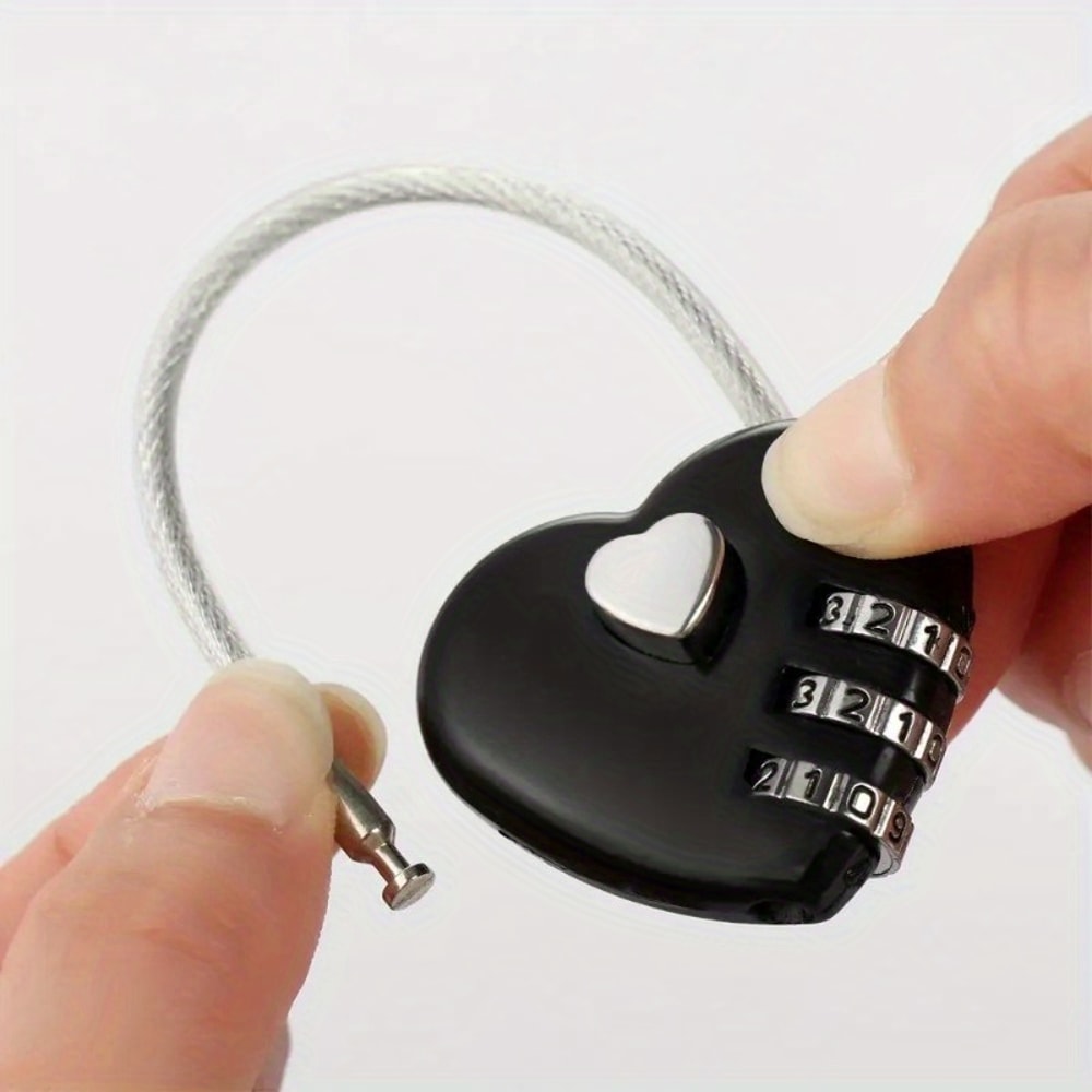 Heart Shaped Digit Combination Luggage Lock Set 1