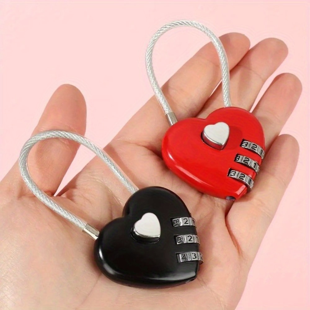 Heart Shaped Digit Combination Luggage Lock Set 2