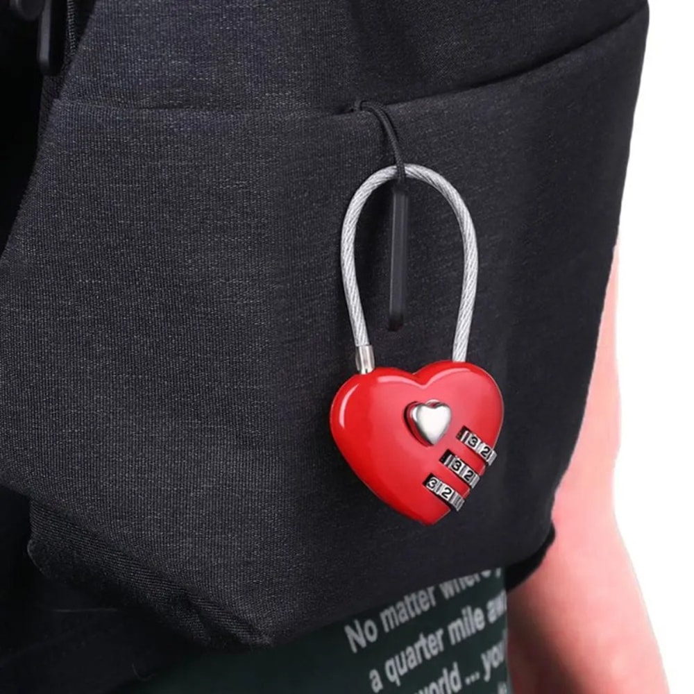 Heart Shaped Digit Combination Luggage Lock Set 4