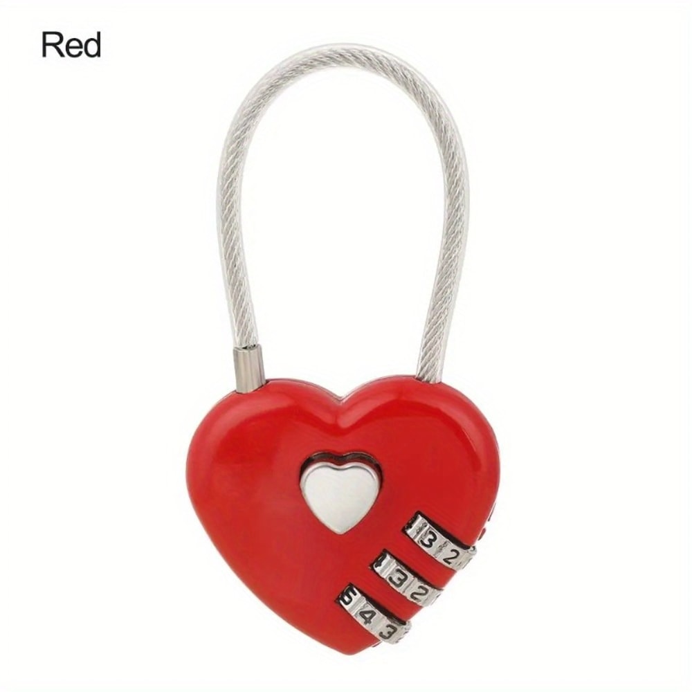 Heart Shaped Digit Combination Luggage Lock Set 7