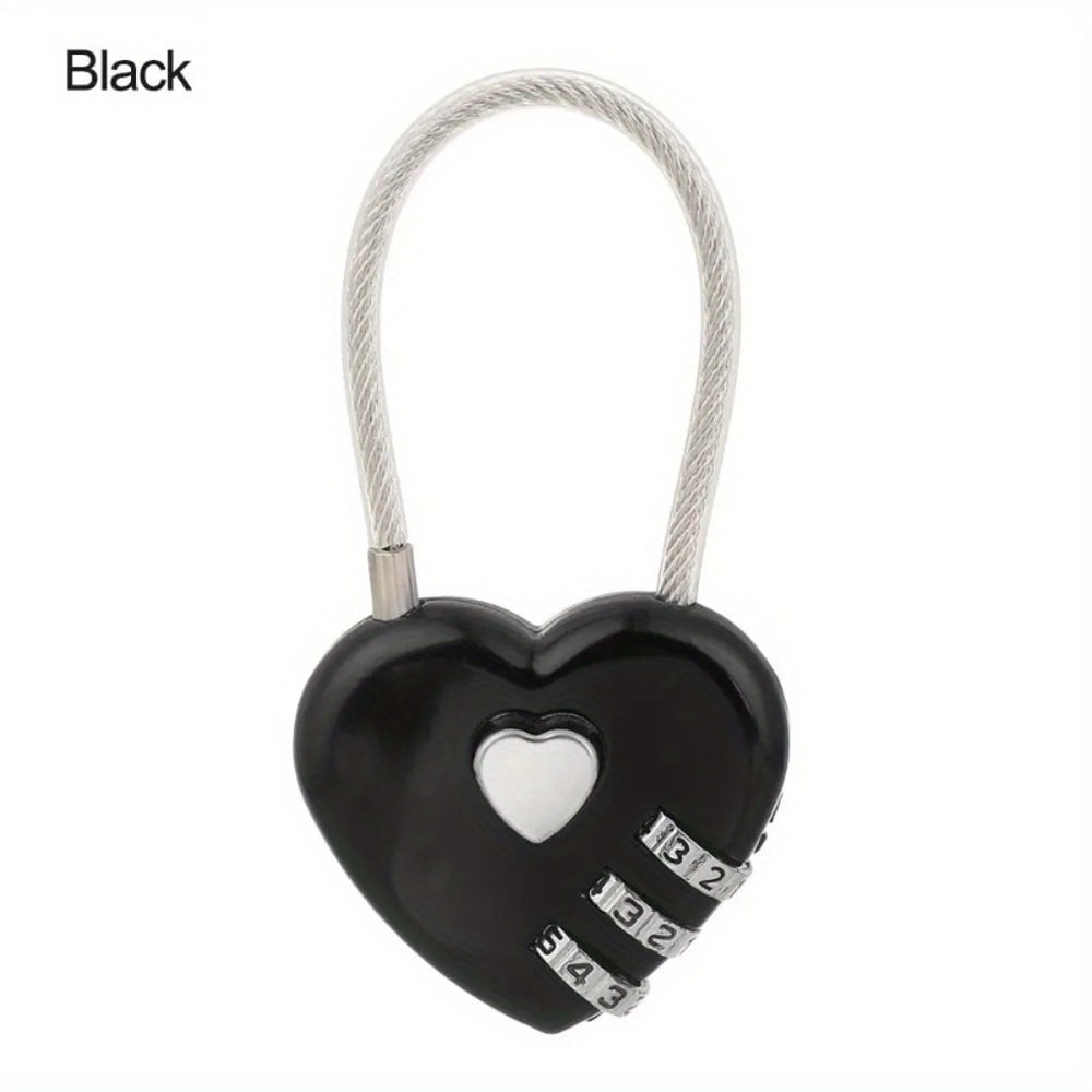 Heart Shaped Digit Combination Luggage Lock Set 6