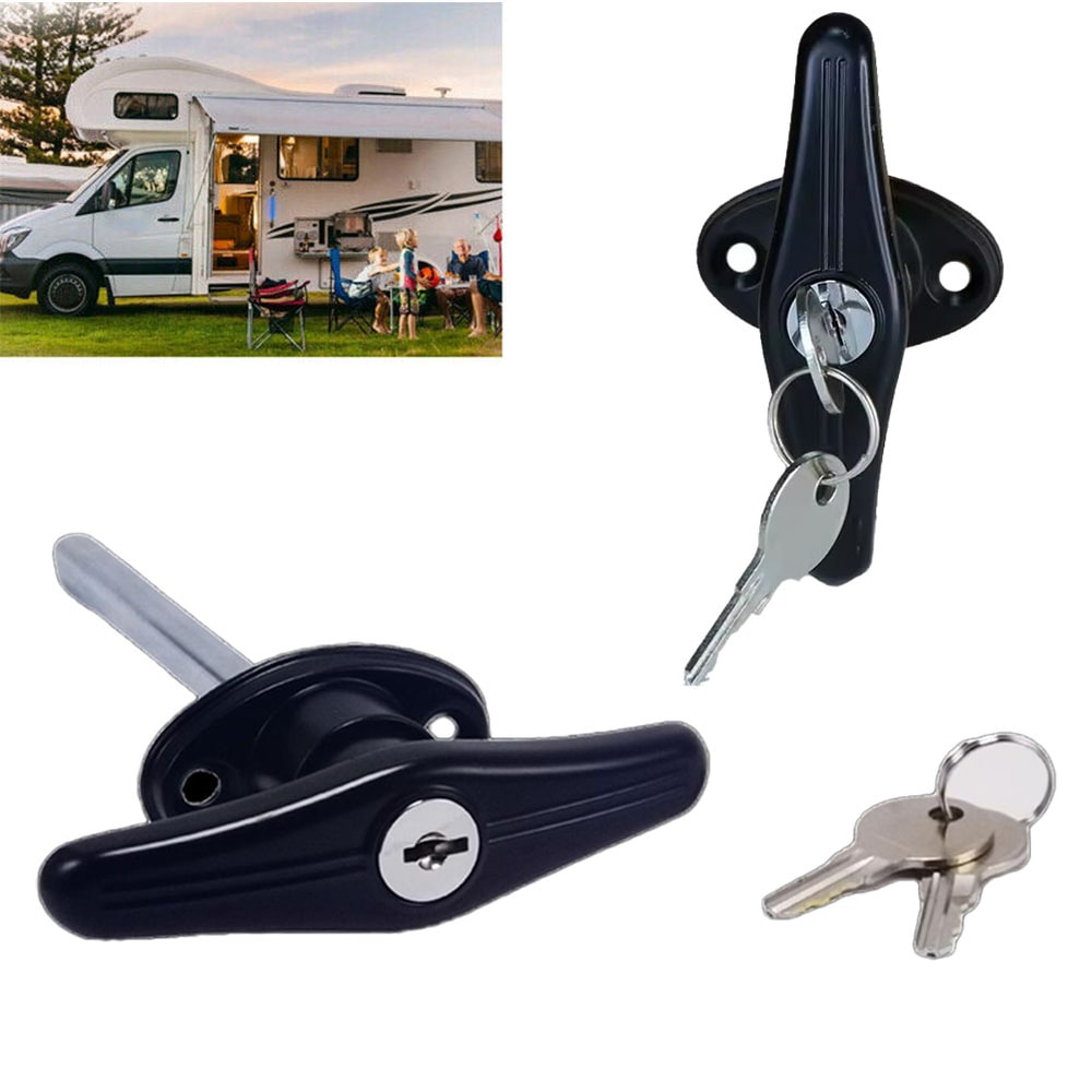 Secure T Handle Garage Door Lock with Keys for Shed Campervan