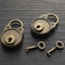 Vintage Chinese Padlock with Key for Luggage, Notebooks and Bags