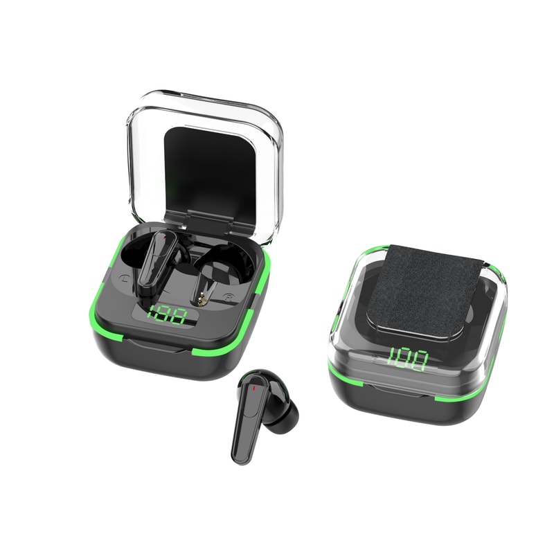 Wireless Bluetooth Earbuds with Battery Display and Noise Cancelling