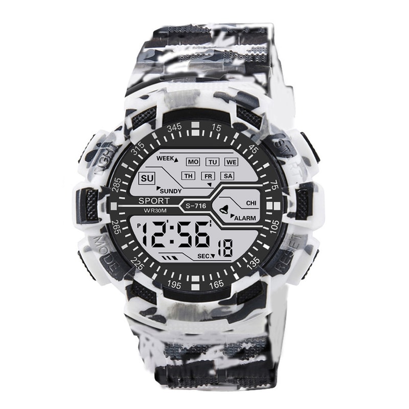 Mens Waterproof Digital Sports Watch With Luminous Display 0