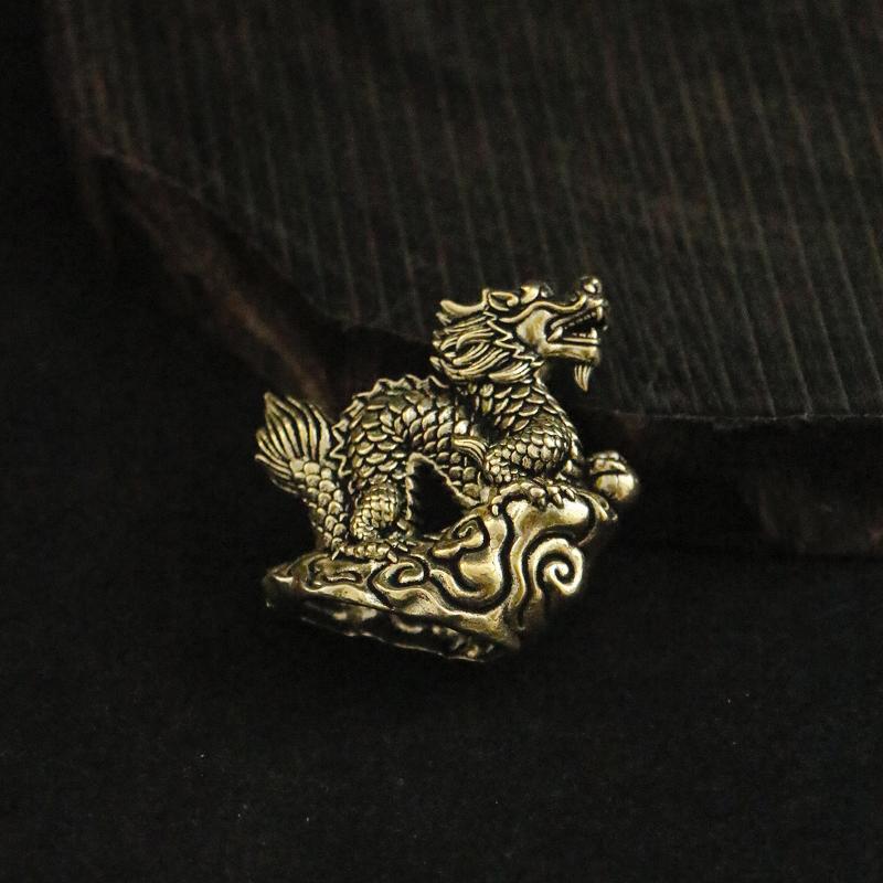 Antique Brass Dragon Statue With Movable Joints For Desk Decor 2