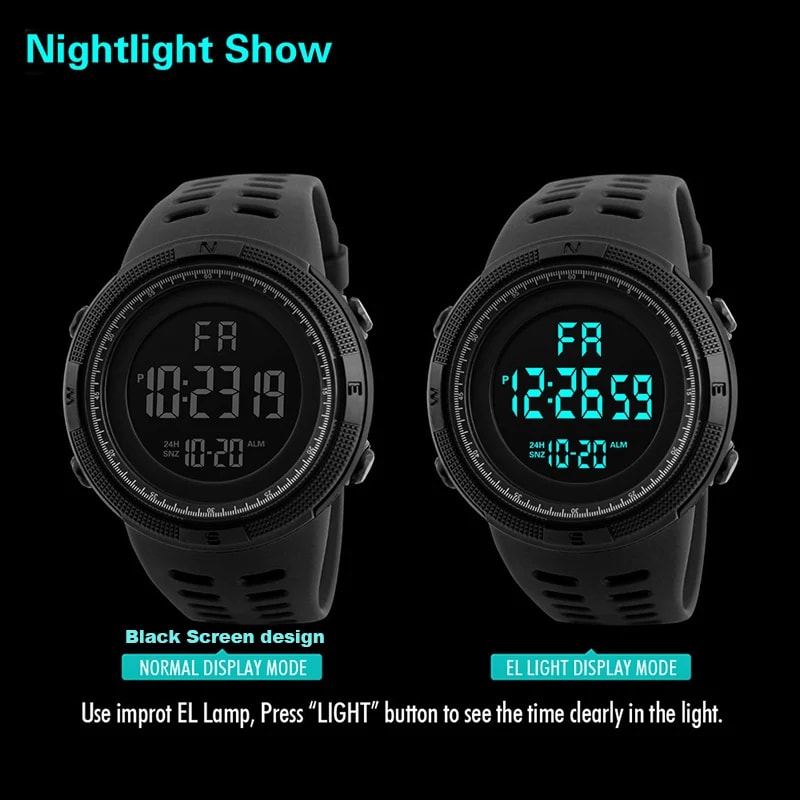 Mens Waterproof Military Digital Sports Watch With Alarm Stopwatch 4