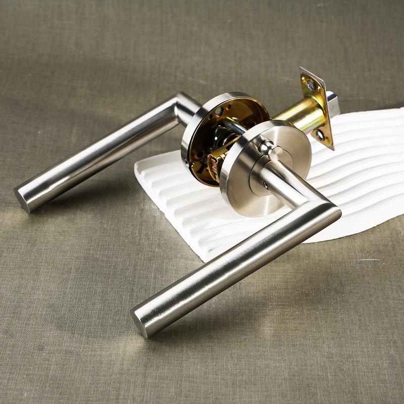 Modern Privacy Door Handle Reversible Round Lever For Bedroom Bathroom Doors 1