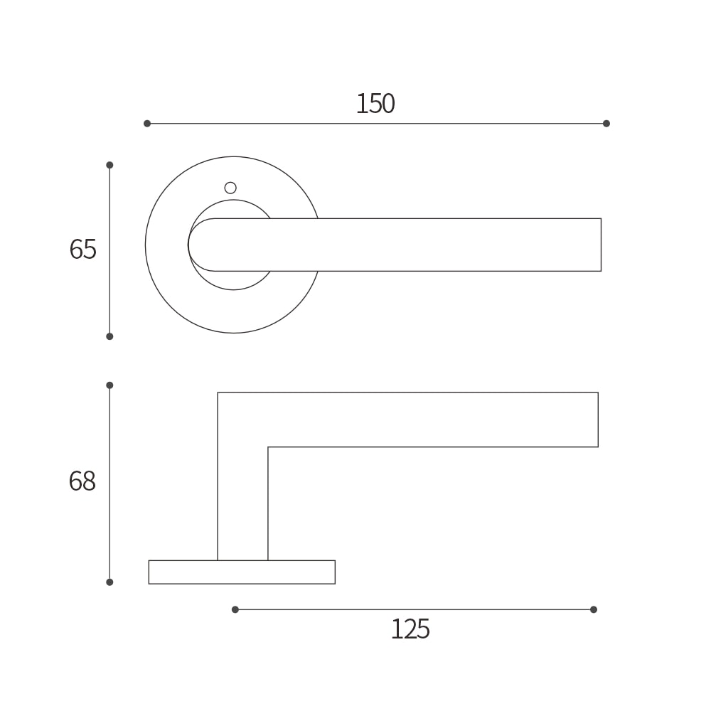 Modern Privacy Door Handle Reversible Round Lever For Bedroom Bathroom Doors 2