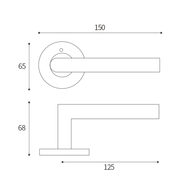 Modern Privacy Door Handle Reversible Round Lever For Bedroom Bathroom Doors 2