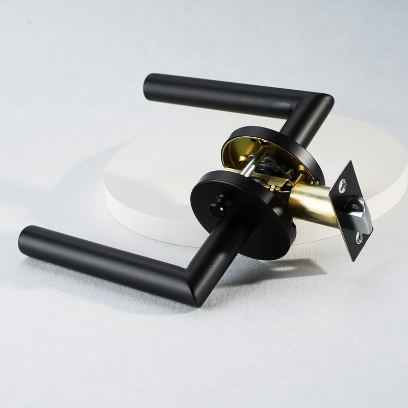 Modern Privacy Door Handle Reversible Round Lever For Bedroom Bathroom Doors 3