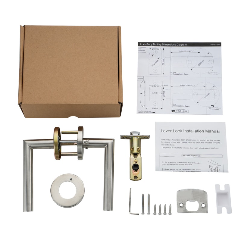 Modern Privacy Door Handle Reversible Round Lever For Bedroom Bathroom Doors 4