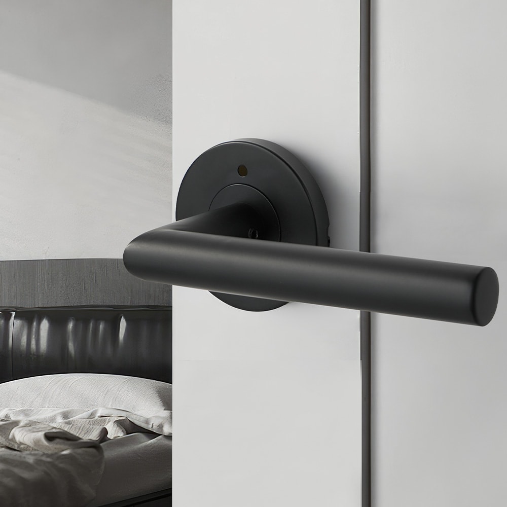 Modern Privacy Door Handle Reversible Round Lever For Bedroom Bathroom Doors 5