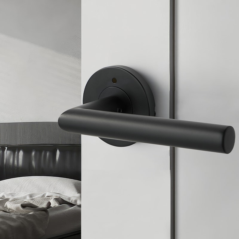 Modern Privacy Door Handle Reversible Round Lever For Bedroom Bathroom Doors 5