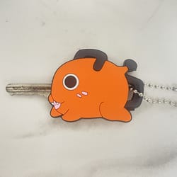 pochita chainsaw man key cover cute anime keychain for house keys
