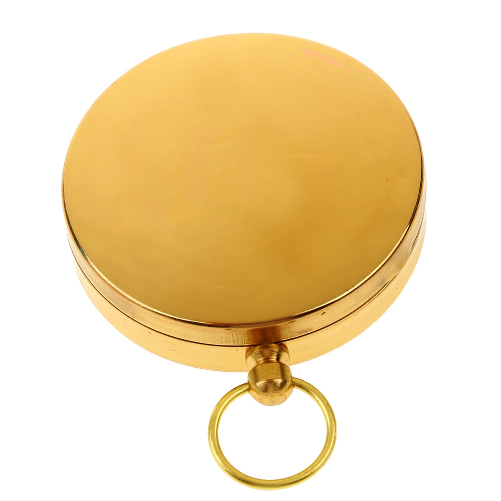 Vintage Brass Pocket Compass with Luminous Dial for Hiking Camping and Travel